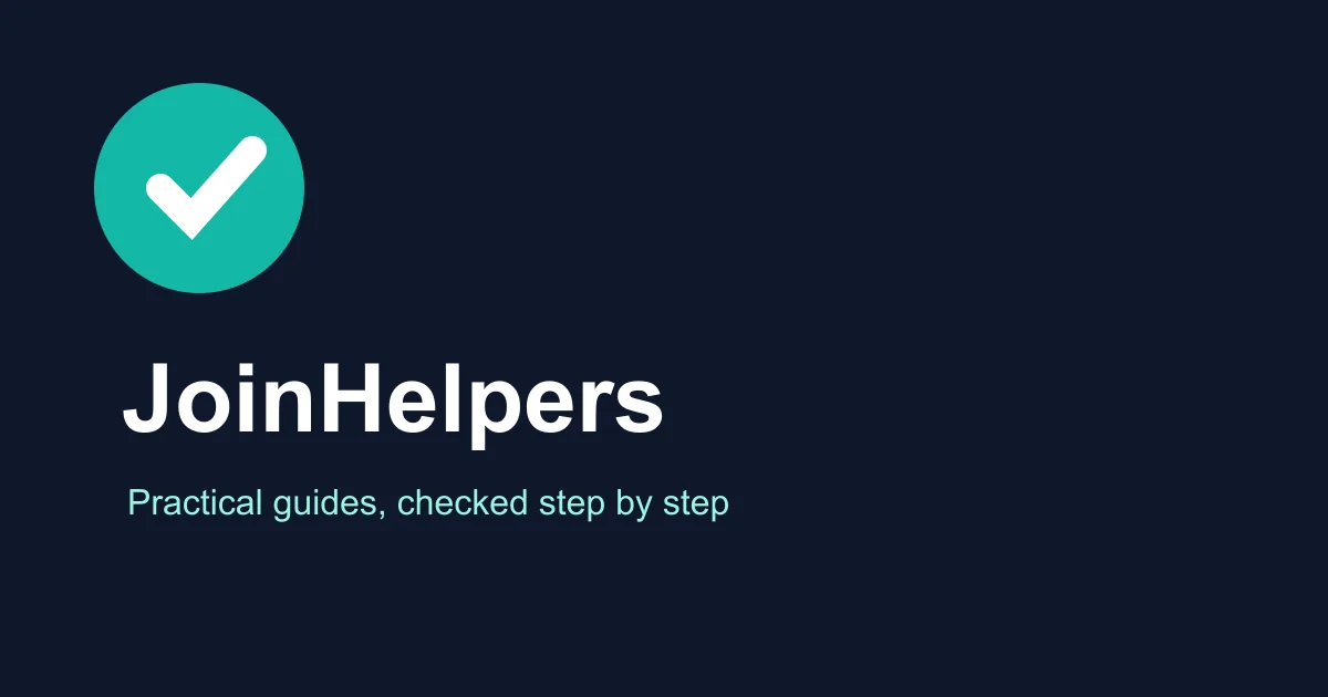 JoinHelpers 생활 가이드